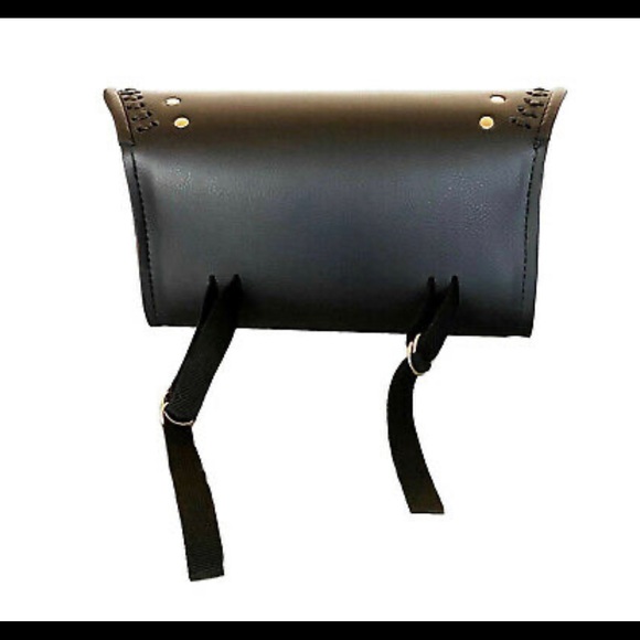 Motorcycle Genuine Leather PU Leather Tool Bag Front Rear Handlebar Fork Bag - Picture 4 of 5